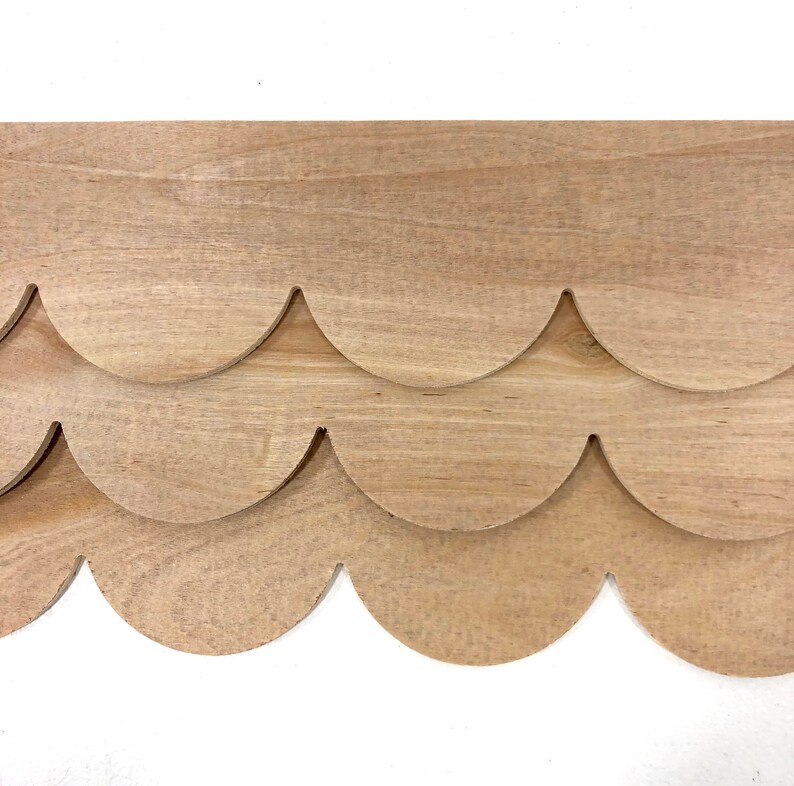 Scallop pattern wood cutout 3 Pack 46 long Unfinished Etsy