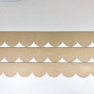 Scallop pattern MDF wood cutout- 3 Pack - Each piece 46" long, Grade A Scalloped Crown Molding Trim ready for your next project