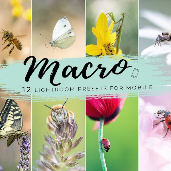 12 préréglages Lightroom professionnels pour macro et gros plan - Améliorez votre macrophotographie - MOBILE uniquement - par @jeferstellari