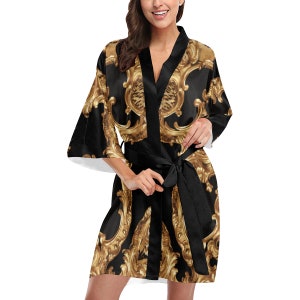 Kimono Robe - White - Black - Gold - Designer - Luxury - Unisex - Women’s - Mens - Japanese style