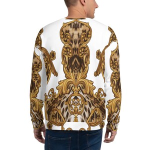 Sweatshirt - White - Leopard Print - Animal Print - Designer - Unisex - Women’s - Mens - Sweater - Graphic - Printed - Streetwear