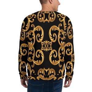 Sweatshirt - Black - Gold - Unisex - Womens - Mens - Sweater - Graphic - Printed - Designer - Streetwear