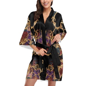 Kimono Robe - White - Black - Gold - Designer - Luxury - Unisex - Women’s - Mens - Japanese style
