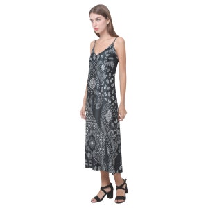 Sleeveless Dress - Paisley - Black - Casual - Summer - Birthday - Wedding Guest - Party Dress