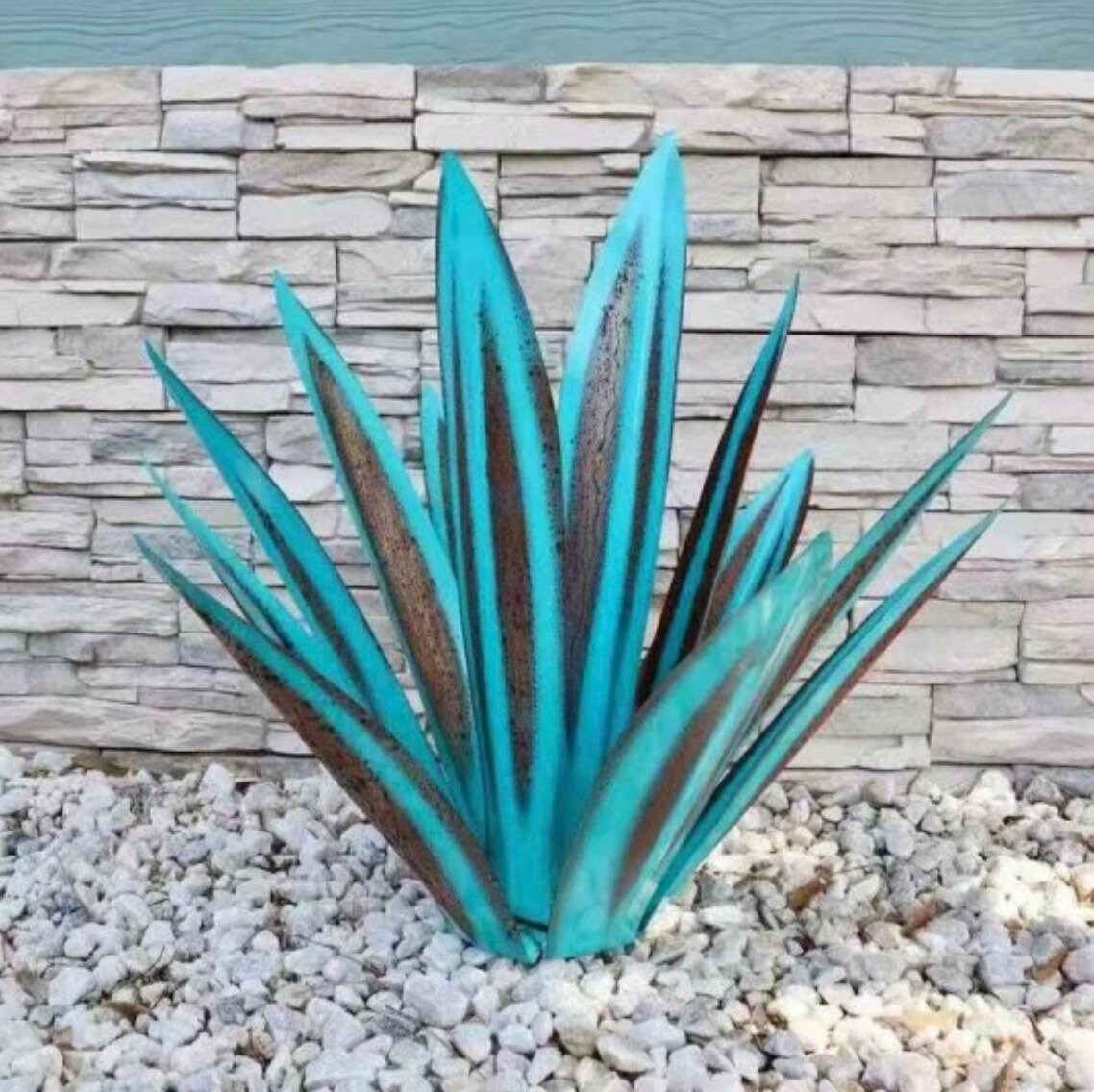 Metal Agave Yard Art Garden Art Etsy
