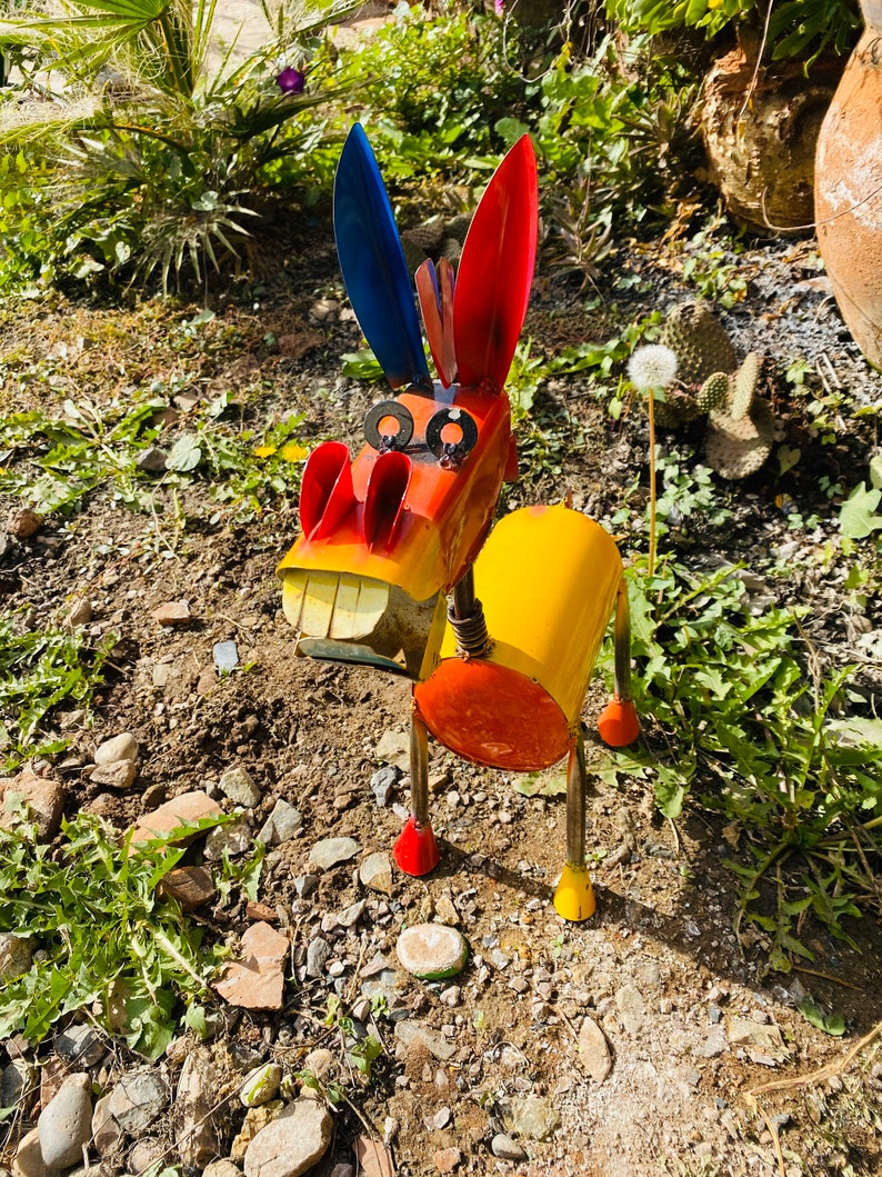 Metal donkey metal garden art Etsy