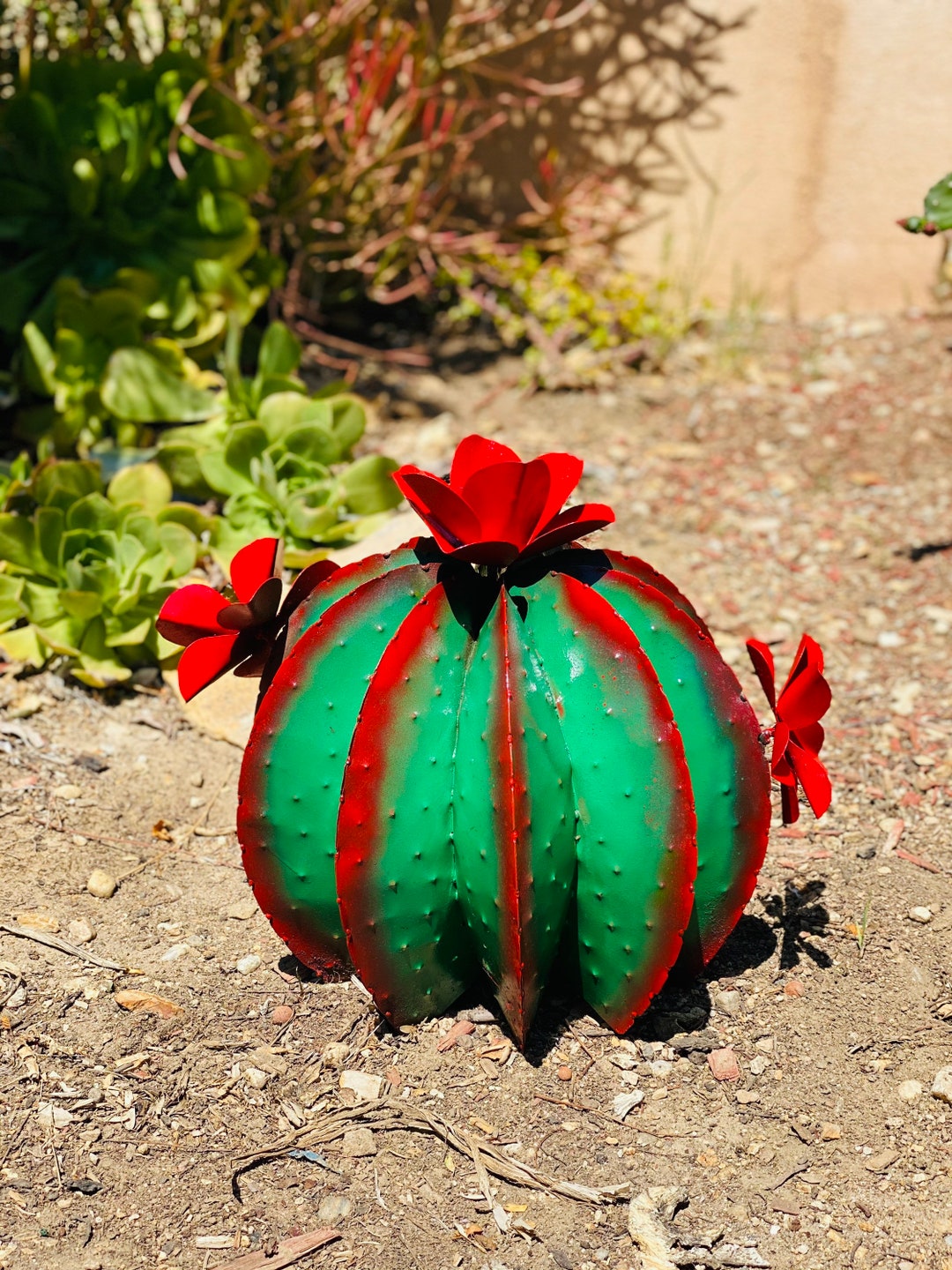 Barrel Cactus. Steel Sculpture. Metal Art. Yard Art. Etsy