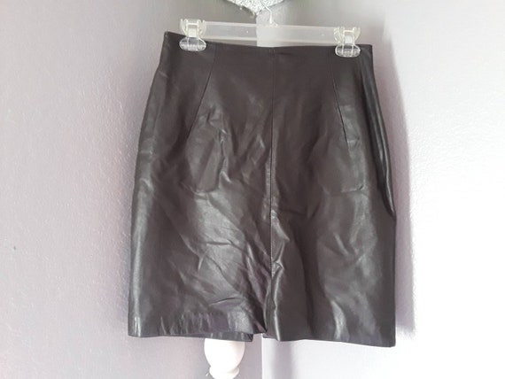 Genuine Brown Leather Skirt | Etsy