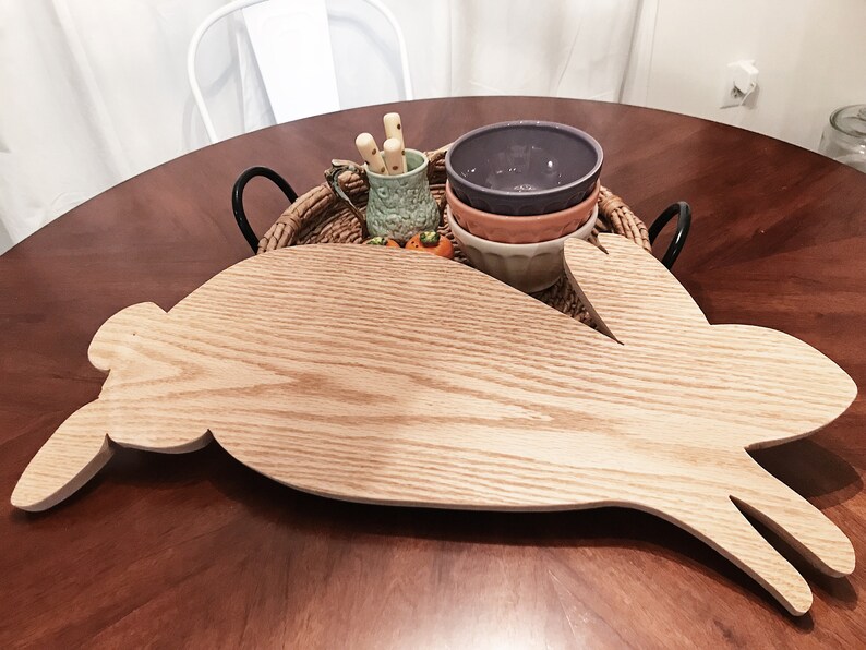 Bunny Decor Kitchen Accessories VintageModern Kitchen Open Shelving Styling Handmade Wooden Bunny Shaped Cutting Board Sideboard Decor