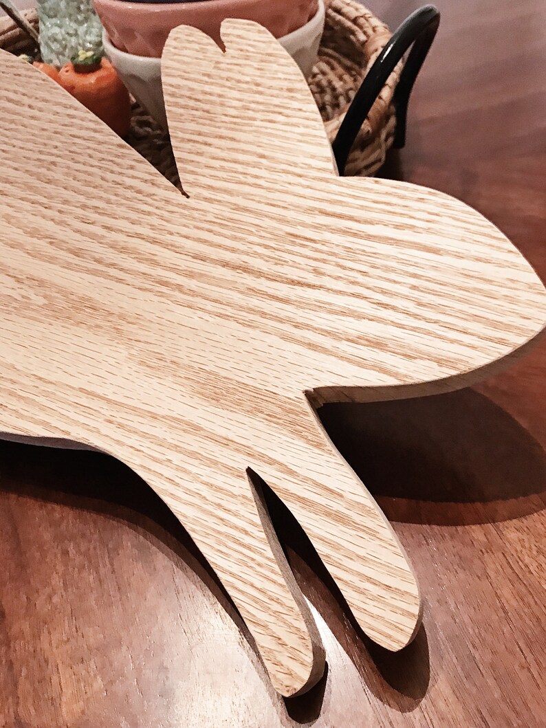 Bunny Decor Kitchen Accessories VintageModern Kitchen Open Shelving Styling Handmade Wooden Bunny Shaped Cutting Board Sideboard Decor