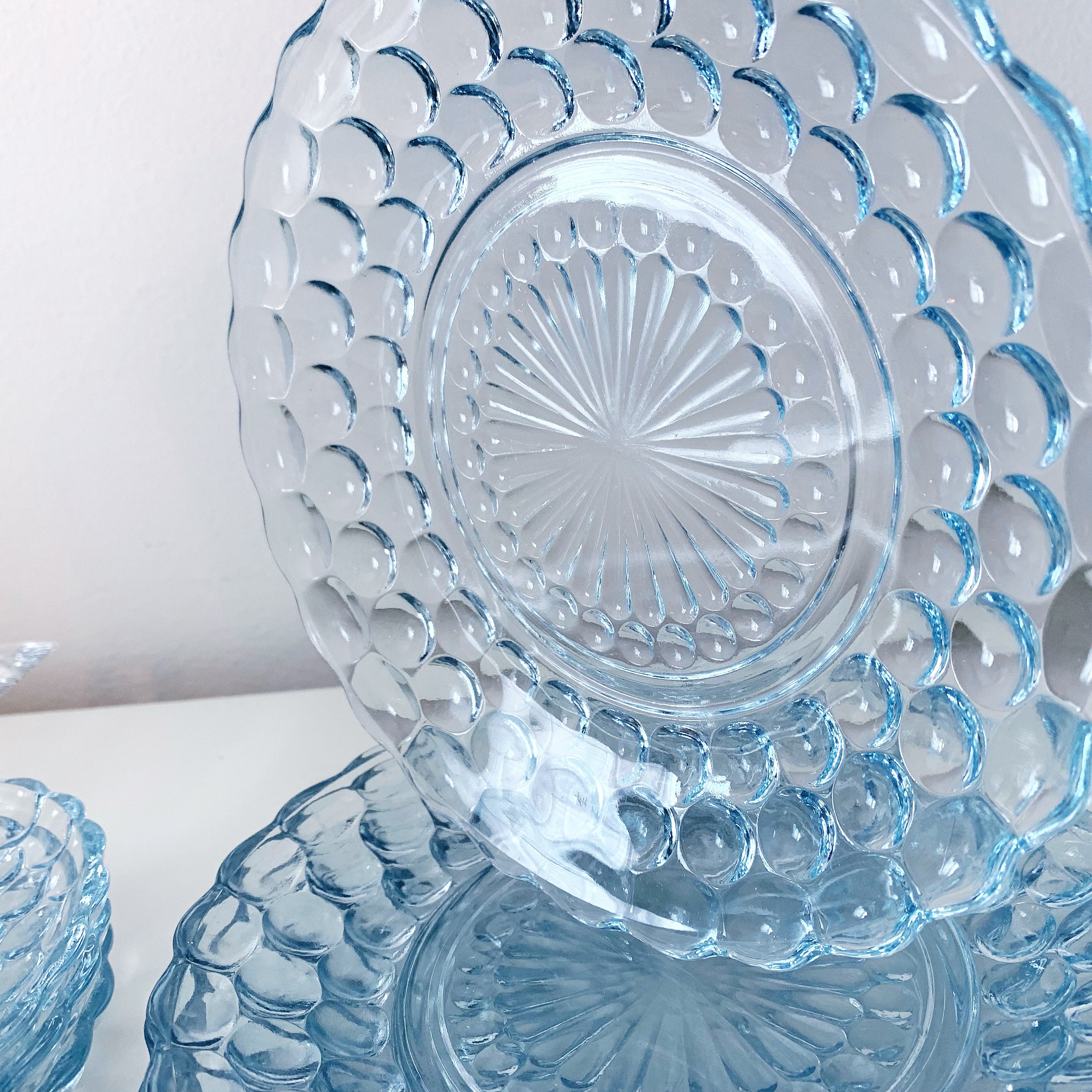 Vintage Bubble Glassware Bubble Plates Clear Glassware Etsy