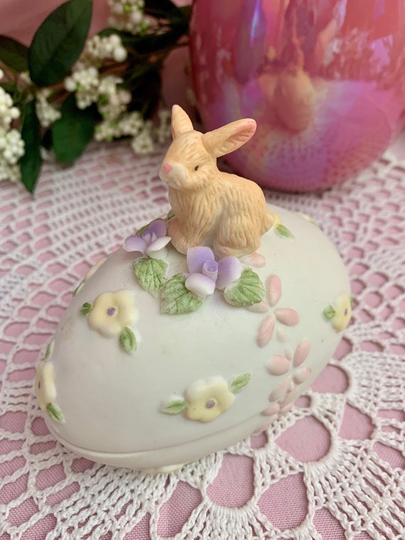Easter Candy Dish Bunny on Eater Egg Trinket Dish Etsy
