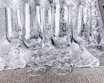 Vintage Crystal Glassware, Vintage Crystal Champagne Glasses, Vintage Crystal Stemware, Crystal Glasses for Wedding, Crystal Stemware