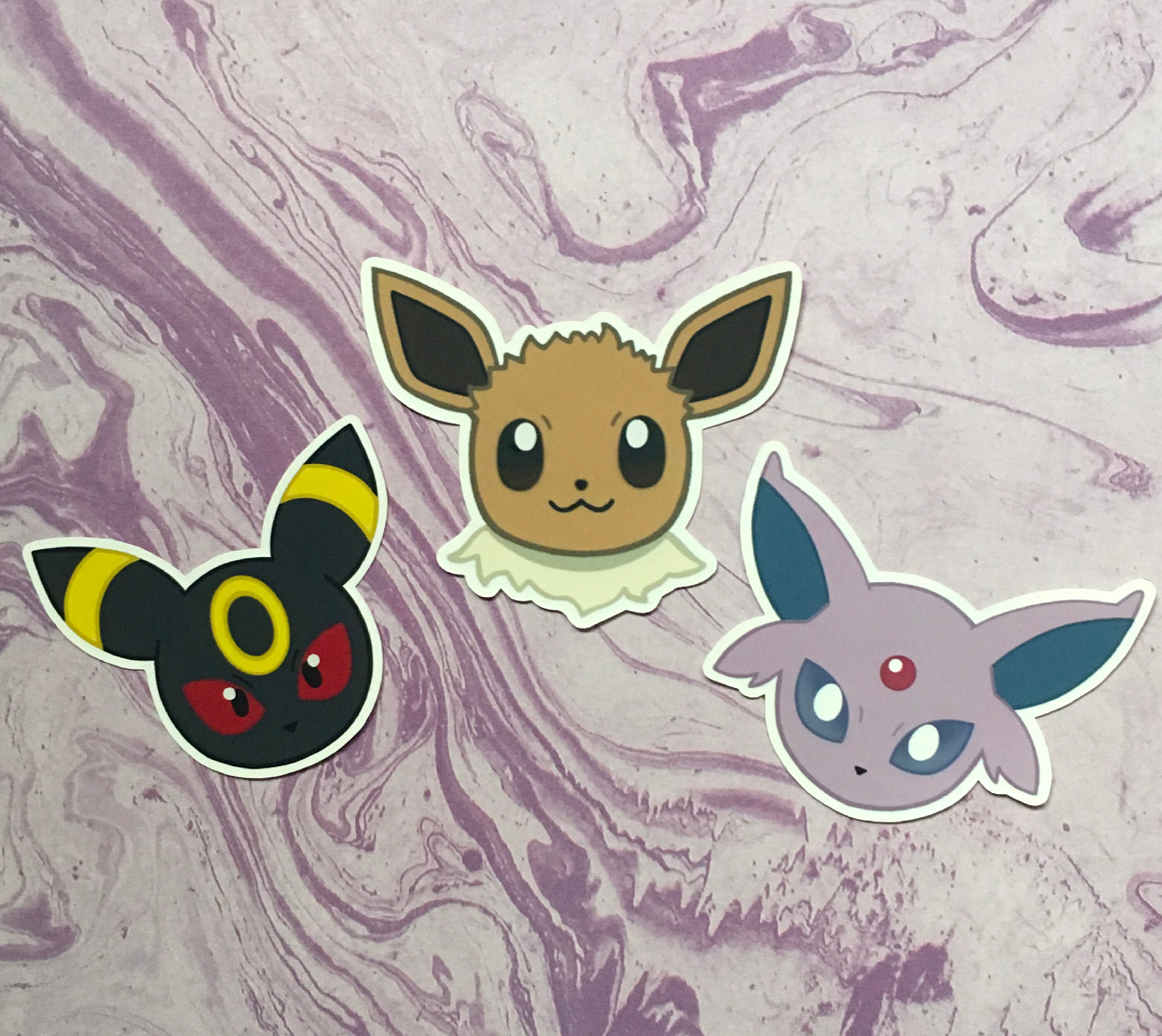 Neon Shiny Eevee Evolution Pack all 9 Pokemon Stickers 