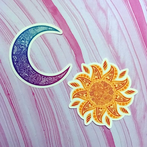 Glittery Star and Moon Stickers Space Stickers Planner and Etsy