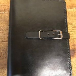 Genuine full grain leather A5 notebook cover and notebook image 2