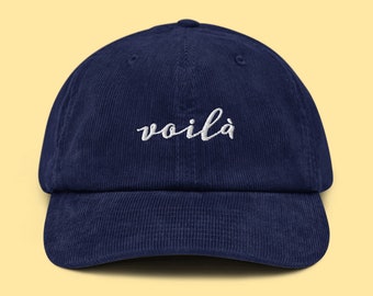 Cappello baseball in cordoncino con ricamo "voilà" (vari colori)