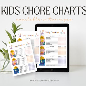 Editable Daily  Chore Checklist for Kids, Kids Chore Charts, Kids Checklist, Fillable Chore Chart