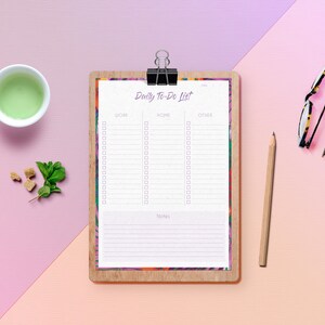 Daily To-Do List | Digital Planner Printables | Two sizes