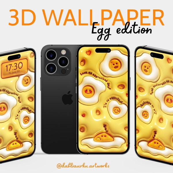 3D Wallpaper for Mobile Phone and Tablet | 3D iPhone iPad Samsung Android Wallpaper | Inflated Lock Screen | 3D Egg Wallpaper