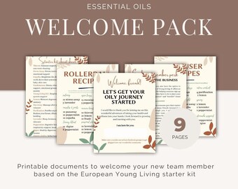 Young Living Welcome Packet | Europe | Premium Starter Kit | Essential Oils | Printable | Recipe Card