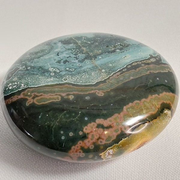 Veinless Ocean Jasper Palm Stone - 099- Ocean Jasper, Ocean Jasper Crystals, Veinless Ocean Jasper Palm Stones, Veinless Ocean Jasper, OJ