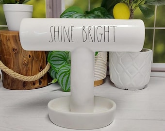 Rae Dunn by Magenta Artisan Collection "Shine Bright" Jewelry Stand  - SA139 - Collectable, Large Stand, Jewelry Holder, Jewelry Container