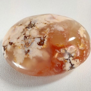 Large Flower Agate Palm Stone - 356 -  Nurturing Crystal for New Beginnings, Natural Flower Agate, Beautiful Colors, Nice Blooms, Great Size
