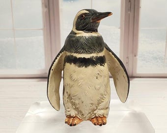 Vintage Ceramic Magellanic Penguin Figurine - SA117 - Produced by UCTCI, Sticker on Bottom, Made in Japan, Mid-to late- 20th Century