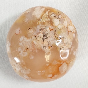 Large Flower Agate Palm Stone - 354 - Madagascar Crystal (6oz, 2.25&quot;), Natural Flower Agate Stone, Beautiful Colors, Gift Idea, Flower Agate