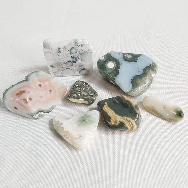 8th Vein Ocean Jasper Tumbles -765 - ( 7 Pieces Included in Order), Ocean Jasper, Tumbles, Ocean Jasper Crystals, Fast Shipping