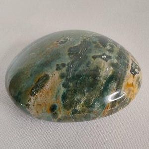 Green Ocean Jasper Palm Stone - 083 - Calming Crystal (2-1/4&quot; x 1-3/4&quot;)