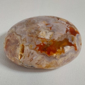 Flower Agate Palm Stone - 368 - Madagascar Crystal, 5 oz, Beautiful Patterns, Natural Flower Agate Stone, Gift Idea, Lots of Color, Agate