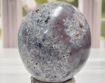 Small Ocean Jasper Palm Stone - 2022 -  Beautiful Colors, Gorgeous Patterns, Calming Energy, Gift  Purples and Blues, Little Green and Gray