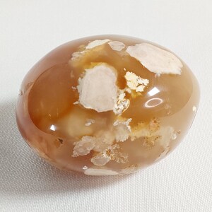 Large Flower Agate Palm Stone - 369 - Madagascar Crystal, Root & Heart Chakra, Natural Flower Agate Stone, Gift Idea, Pretty Patterns, Palm