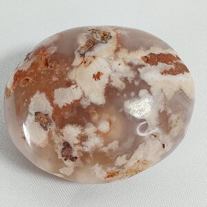 Large Flower Agate Palm Stone - 390 - Madagascar Crystal (6 oz, 2.5&quot;), Beautiful Patterns, Lots of Color, Natural Flower Agate Stone, Gift