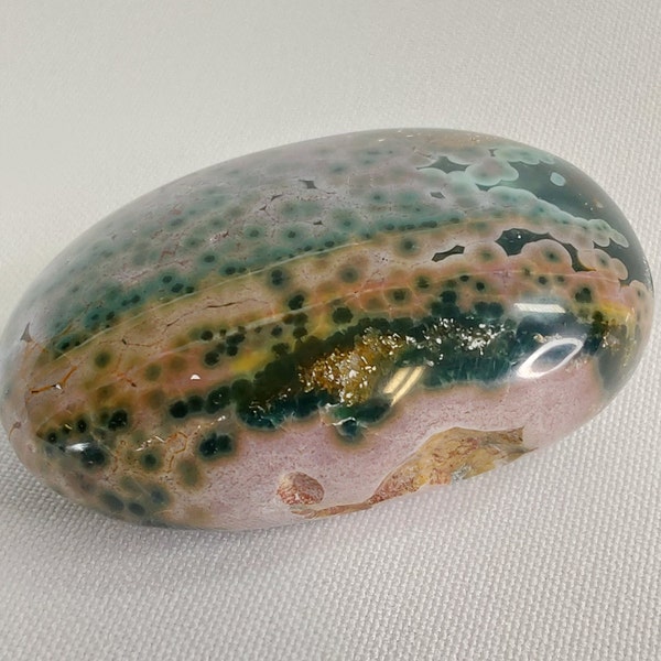 Veinless Ocean Jasper Palm Stone - 087 - Ocean Jasper, Ocean Jasper Crystals, Fast Free Shipping, Rainbow Ocean Jasper, OJ Palm Stones