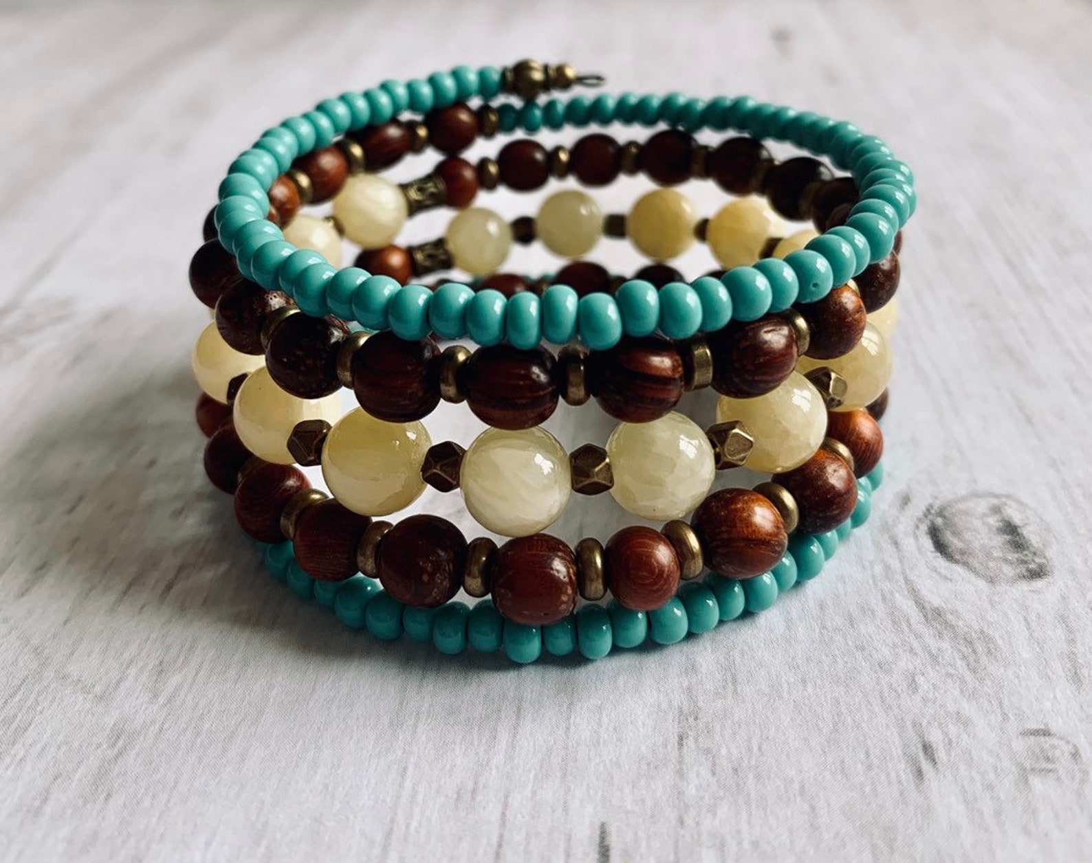 Memory Wire Bangle Memory Wire Cuff Bracelet Wrap Around Boho Bracelet