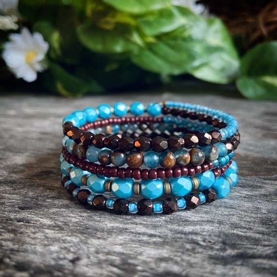 How to Make the Boho Gemstone Memory Wire Bracelet Kits by