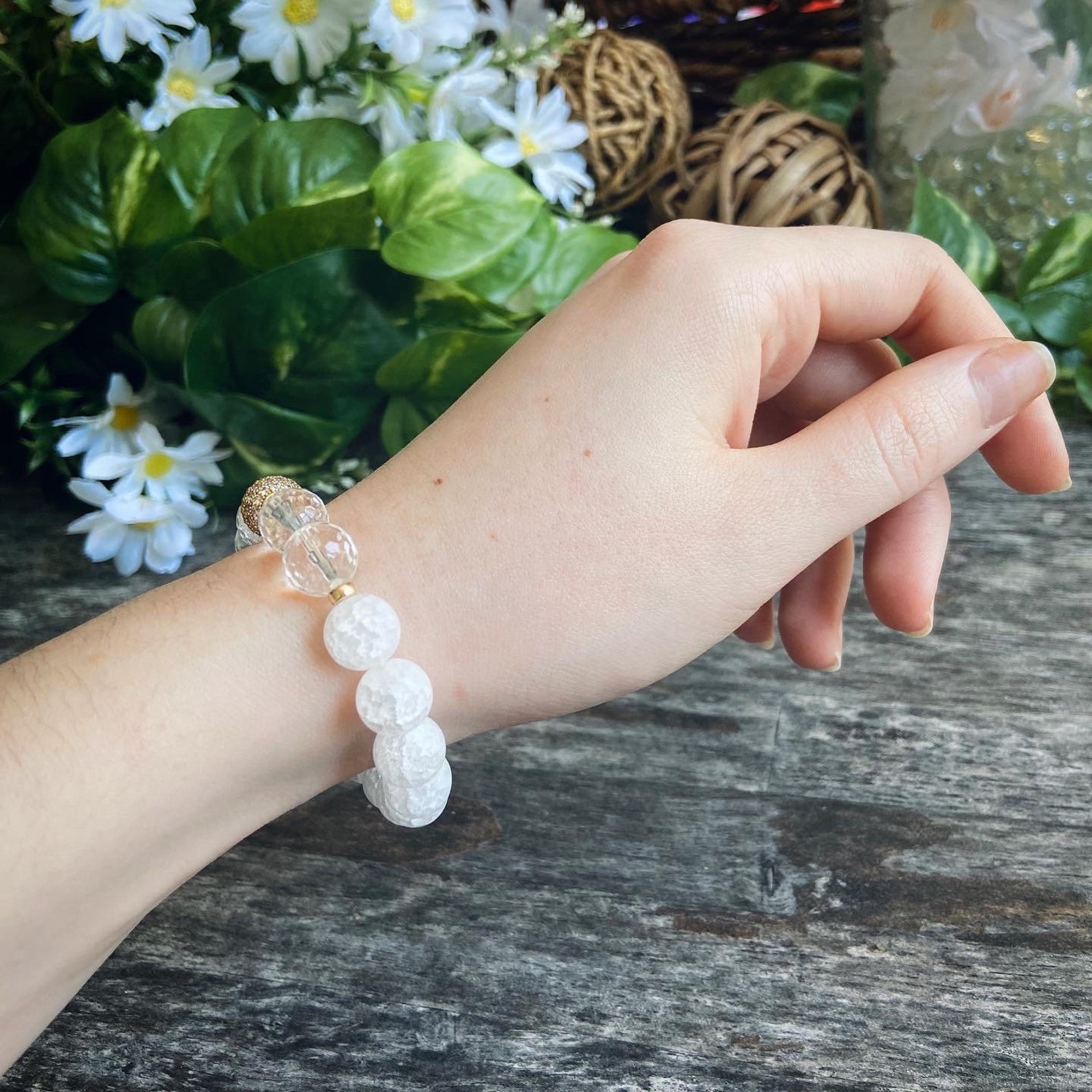Beach Bracelet Set, Seashell Charm Bracelet, Gemstone Stretch Bracelet, Stacking Boho Chic ...