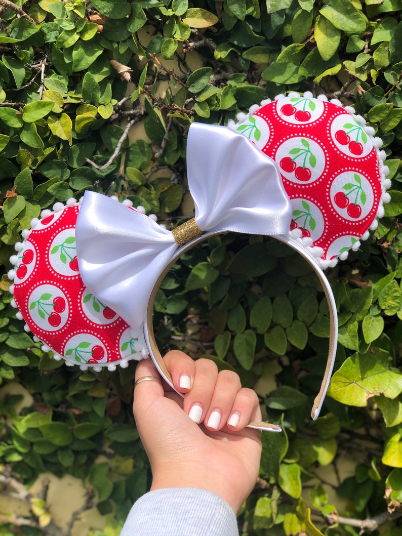 Kirsche Minnie Ohren Disney Welt Kirschen weiße Schleife ...