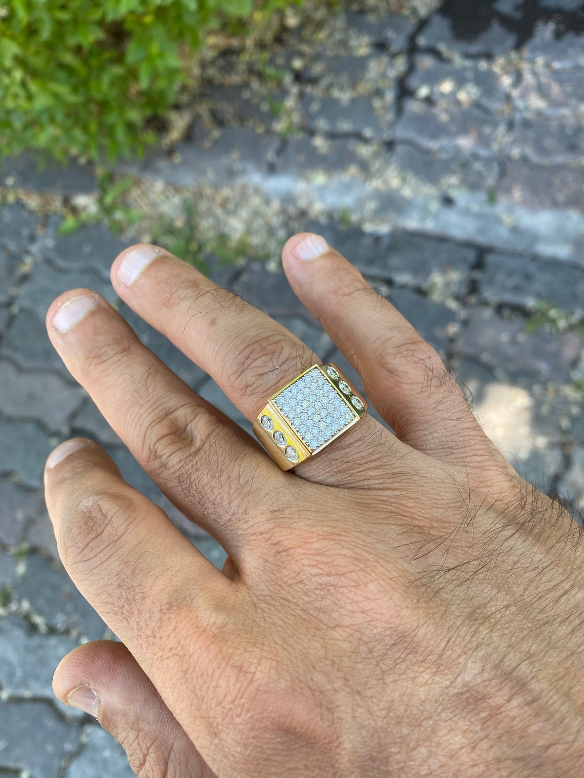 SALE 18k Diamond Gold Ring 750 Hallmark Stamped Custom made Etsy