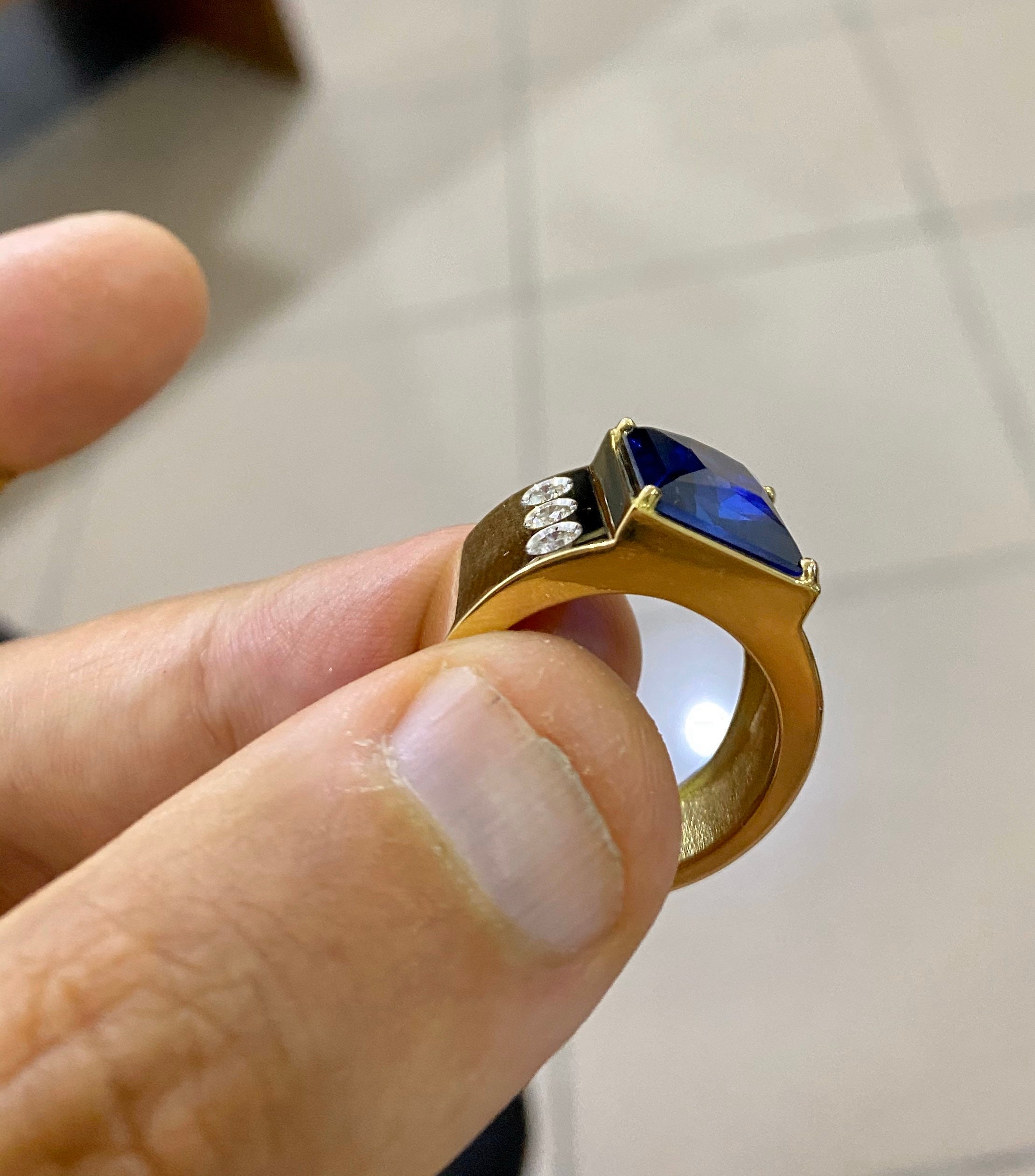 18k Diamond Gold Ring 750 Hallmark Stamped Custom made Mens Etsy