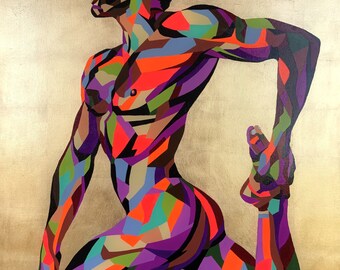 Nude Man Yoga Art | Etsy
