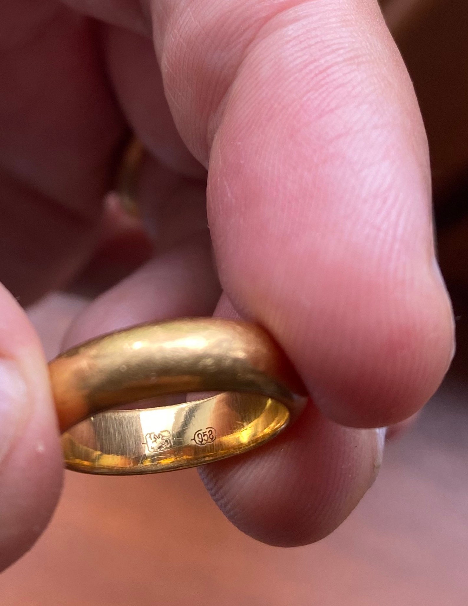 23k Gold Ring 958 Stamped Womans Wedding Band. USA size 5.5 Etsy