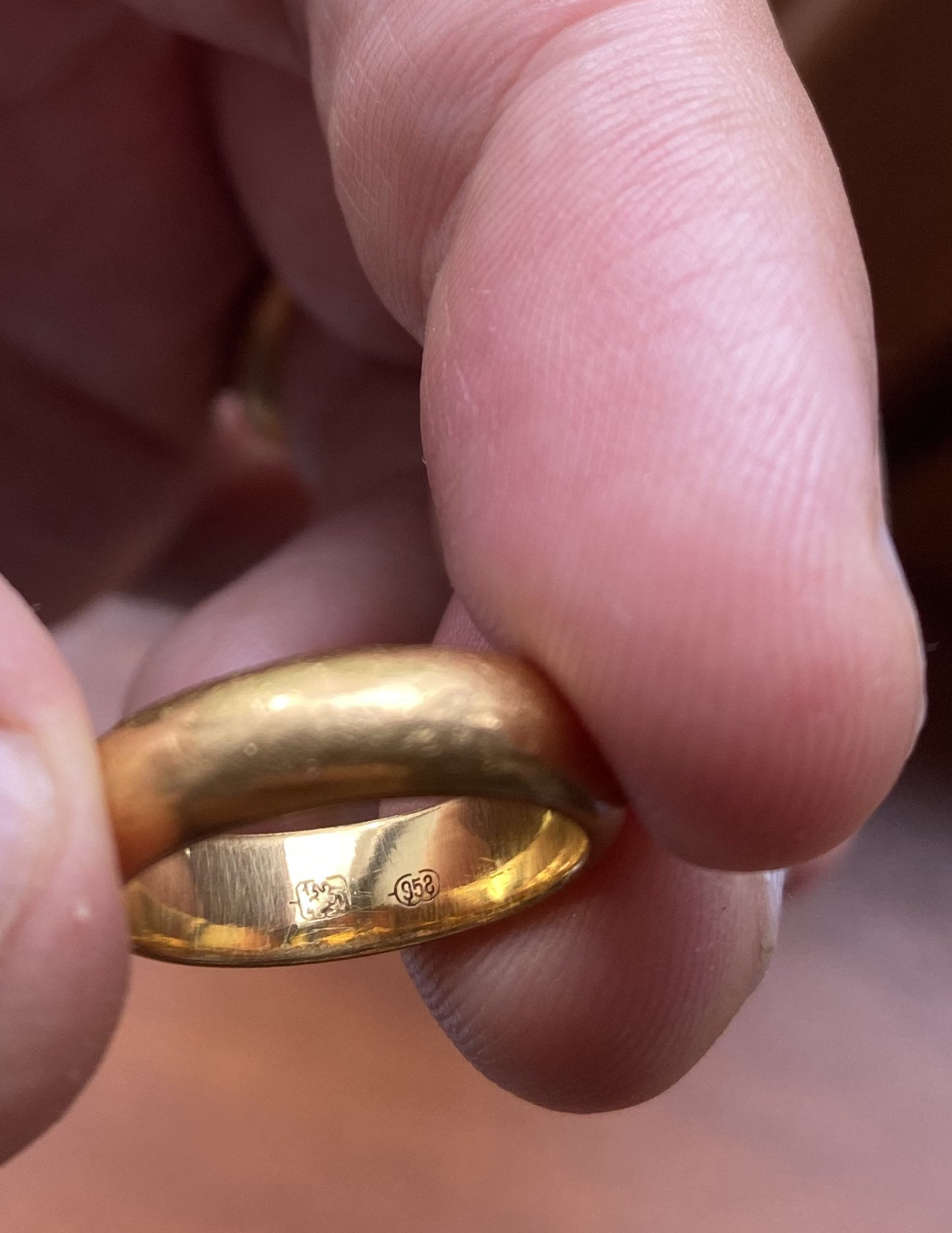 23k Gold Ring 958 Stamped Womans Wedding Band. USA size 5.5 Etsy