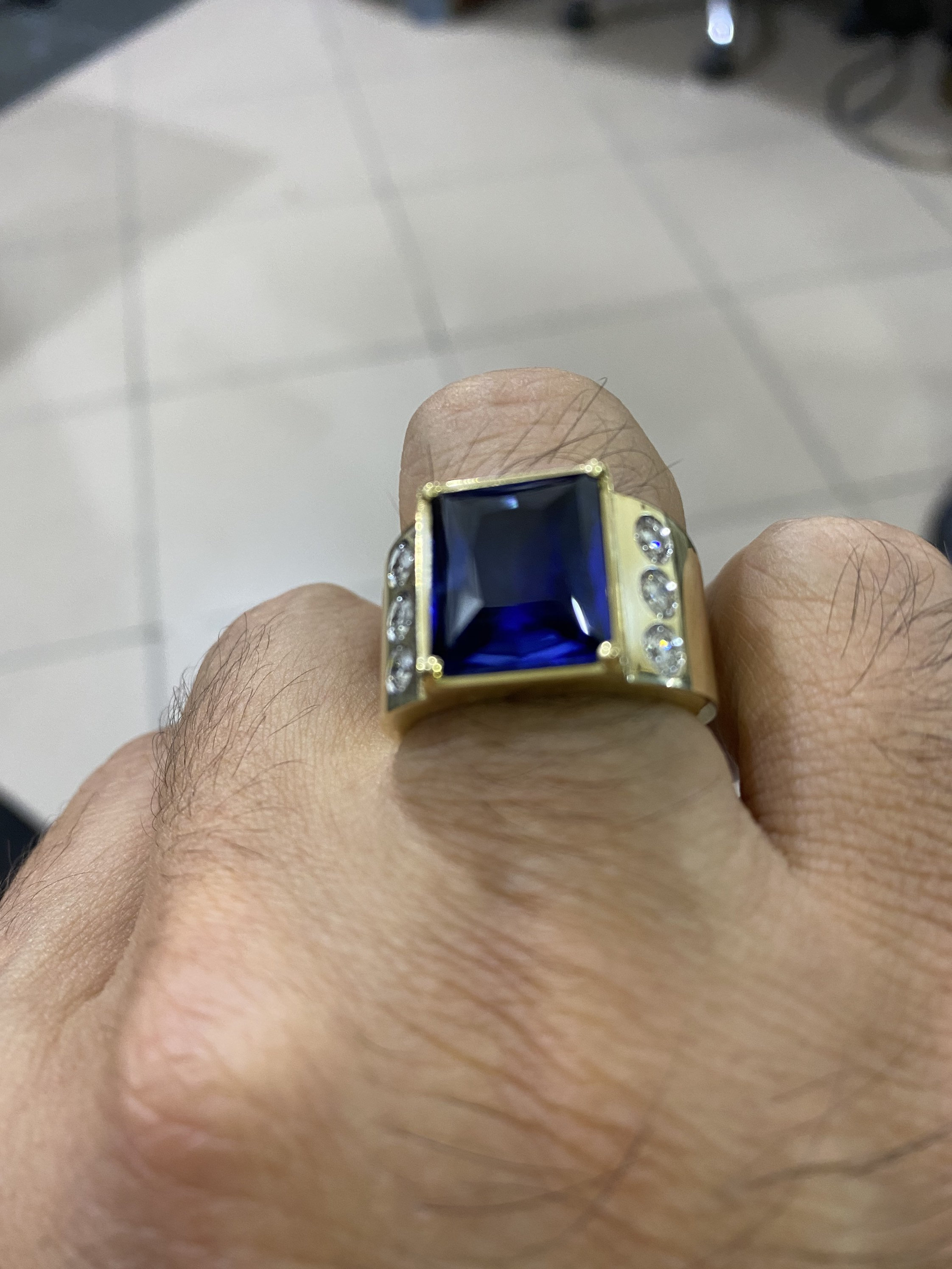 18k Diamond Gold Ring 750 Hallmark Stamped Custom made Mens Etsy