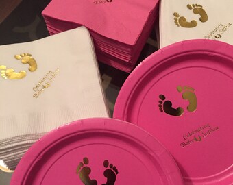 baby shower plates napkins and cups