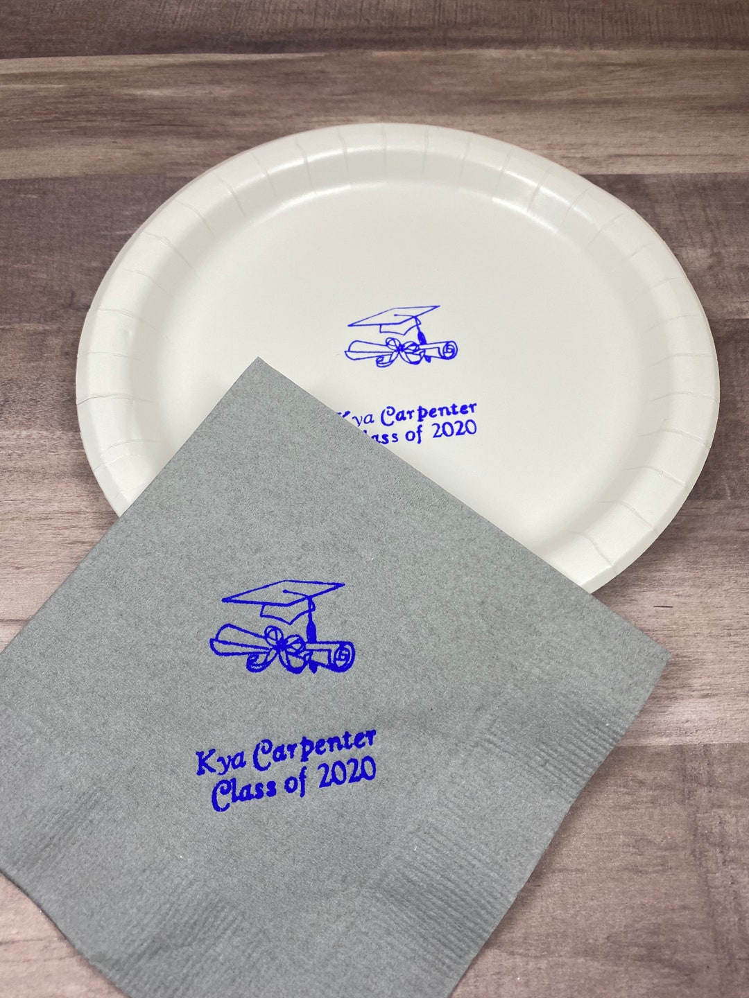 Personalized Graduation Plates or Napkins Graduation Decor Etsy