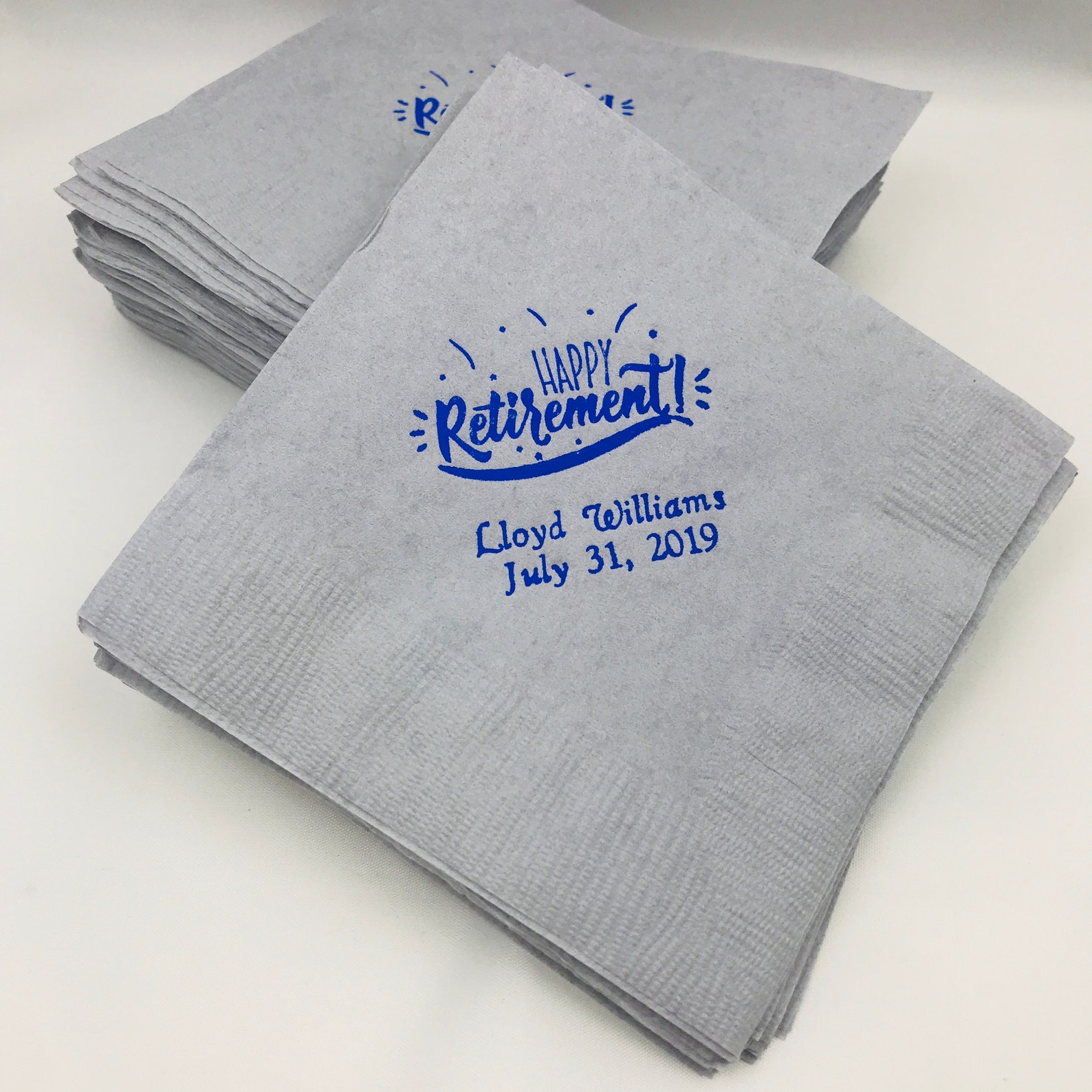 Happy Retirement Personalized Beverage Napkins and Plates 24 Etsy